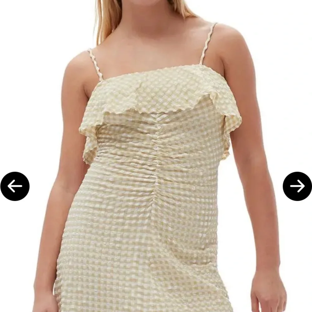 Ganni NWT Yellow Gingham Ruffle Dress - Picture 5 of 5
